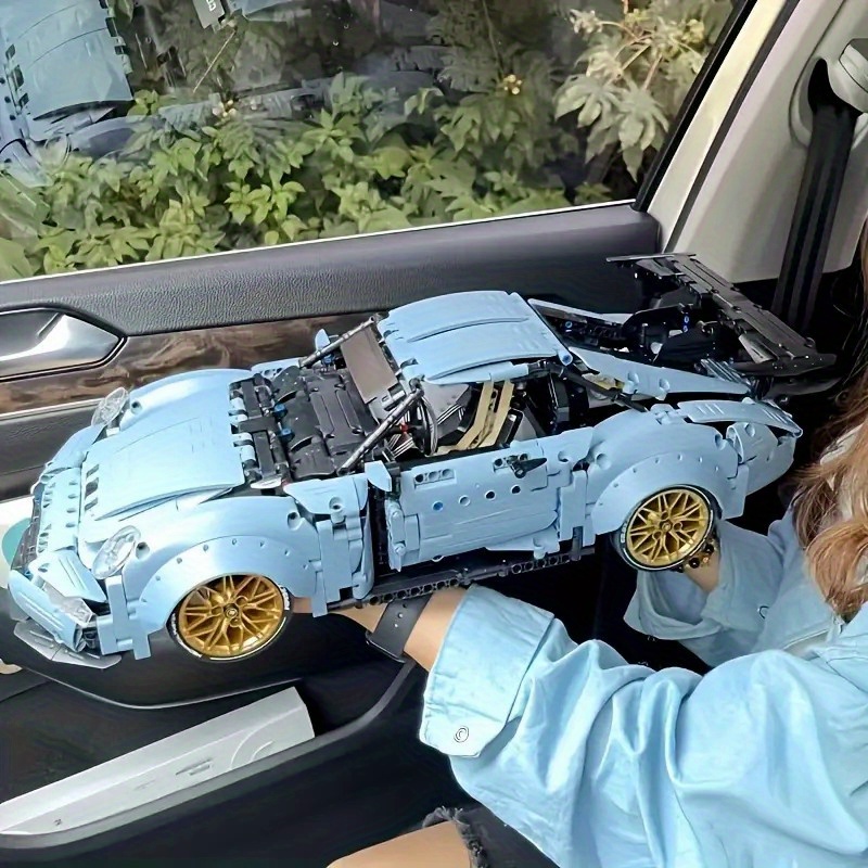 2100 шт. креативный туманный синий спортивный автомобиль lowrider строительные блоки модель/ модель гоночной модели модельный орнамент для рабочего стола украшение комнаты, дом, строительство для взрослых/ рождество, хэллоуин, день святого  . подготовка к году, дарить друзьям