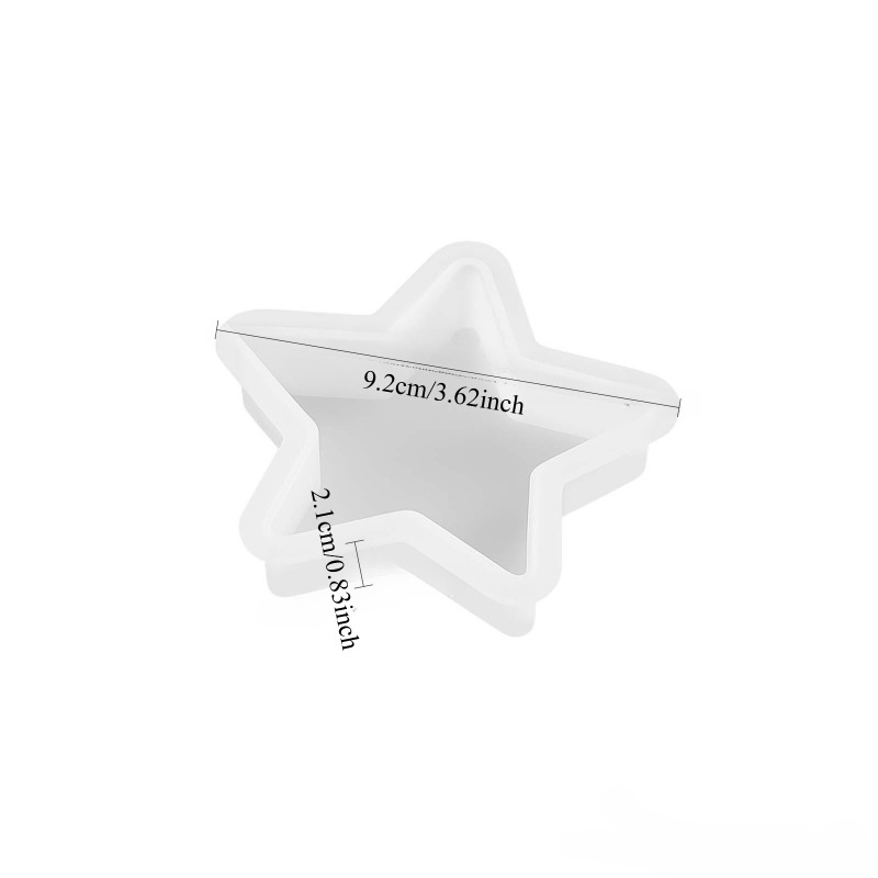 TEMU Stampo in silicone per candele, nuovo stampo in silicone a stella a punte, per candele aromaterapiche in resina e ornamenti in gesso
