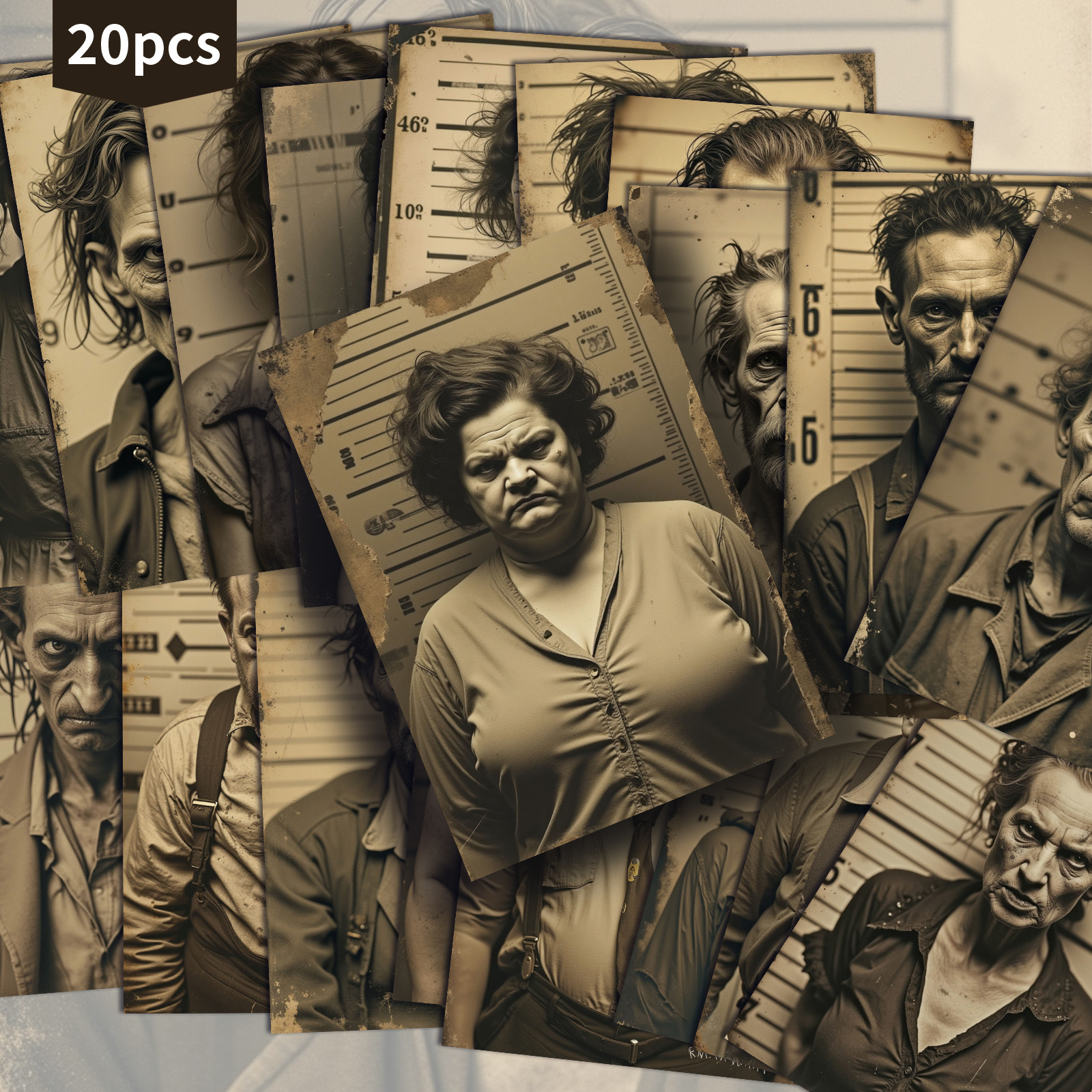 Image of 20 Pack Vintage Portraits Paper Postcards - 4x6 Inches Vintage Junk Journal Paper, Classic Pinup Illustrations, Collectible Decorative Painting Cards For Scrapbooking And Crafting
