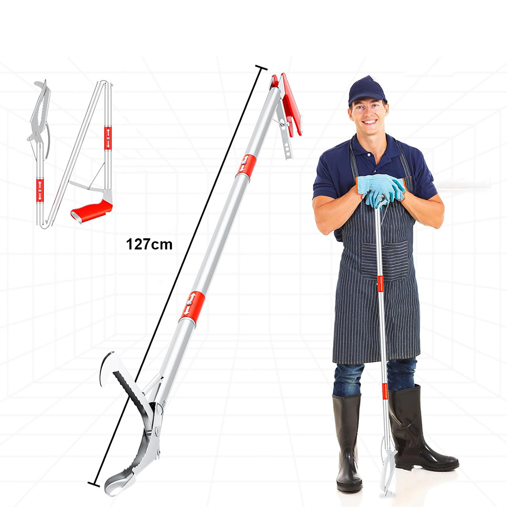 Image of Collapsible Cleaning Tongs Featuring Serrated Grips - -inch Professional Tool For Handling , Designed To Be Lightweight For Safety With Wildlife And Yard Care