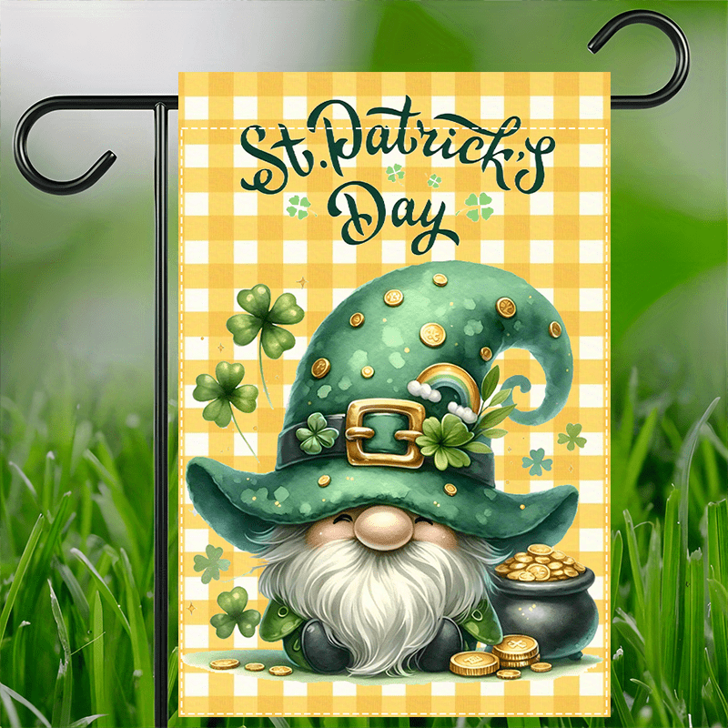 

1pc 's Day Garden Flag, Dwarf And Design, Polyester, Double-sided, Waterproof, No Electricity Needed, 12x18inch, Ideal For Indoor & Outdoor Decoration