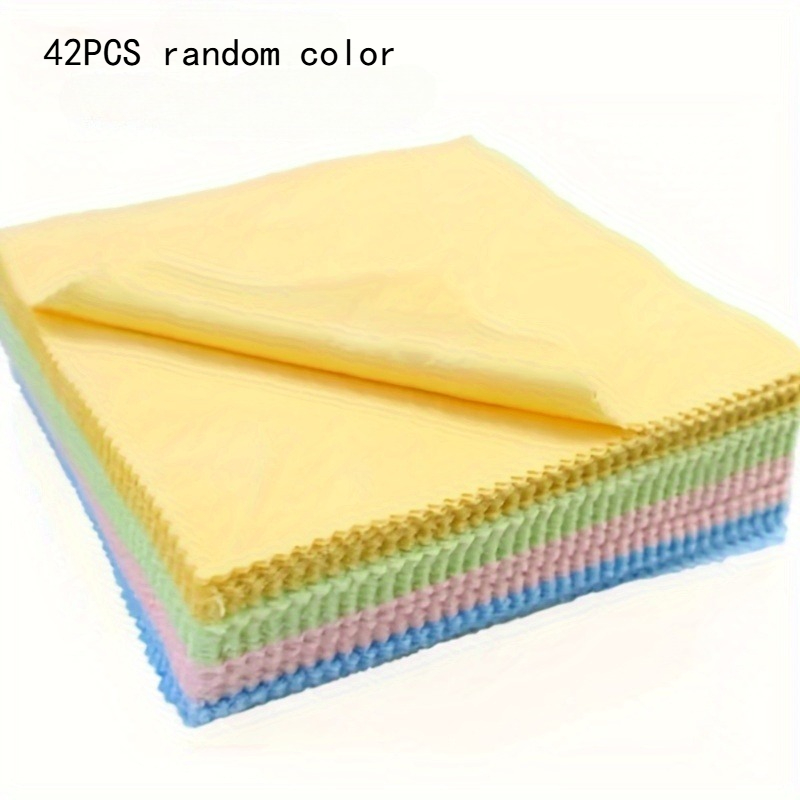 TEMU 42pcs Random Color Eyeglass Cleaning Cloths, Jewelry Care And Polishing Cloths, Microfiber Cleaning Cloths, Suitable For Eyeglass Lenses And
