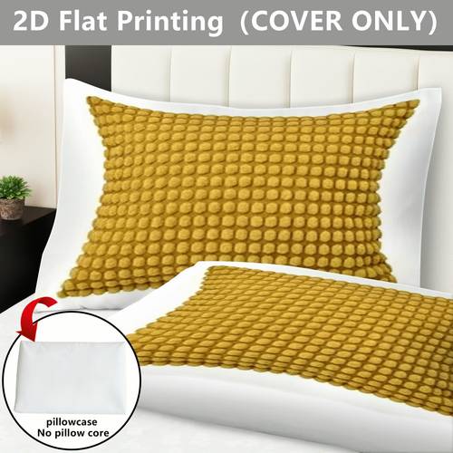2d flat 2pcs mustard textured dots printed pillowcases pillow inserts not included home decor pillow core not included decorative pillow covers for bed sofa bedroom styling