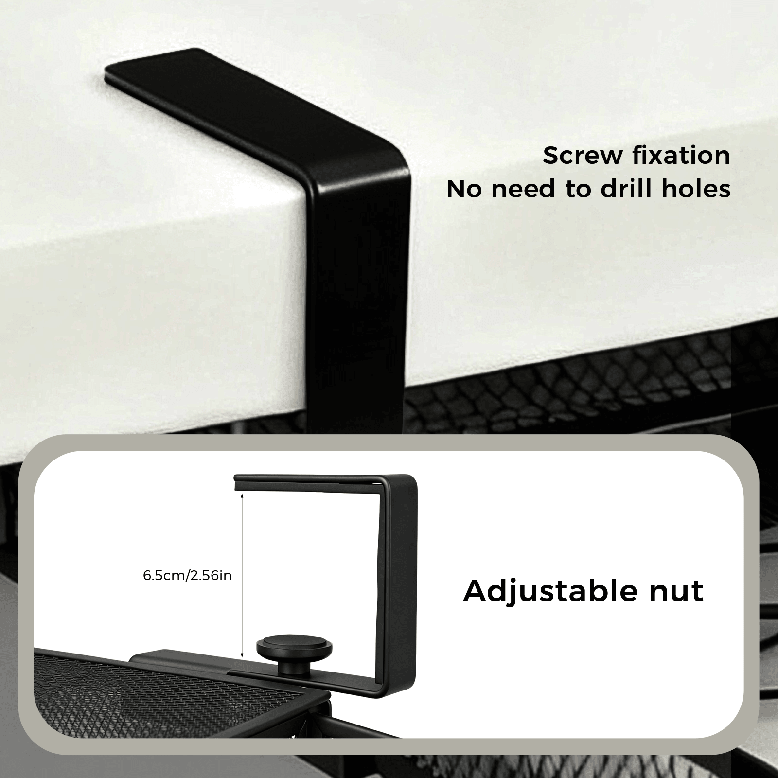 Metal Under Desk Cable Management Tray, No Drill Wire Organizer
