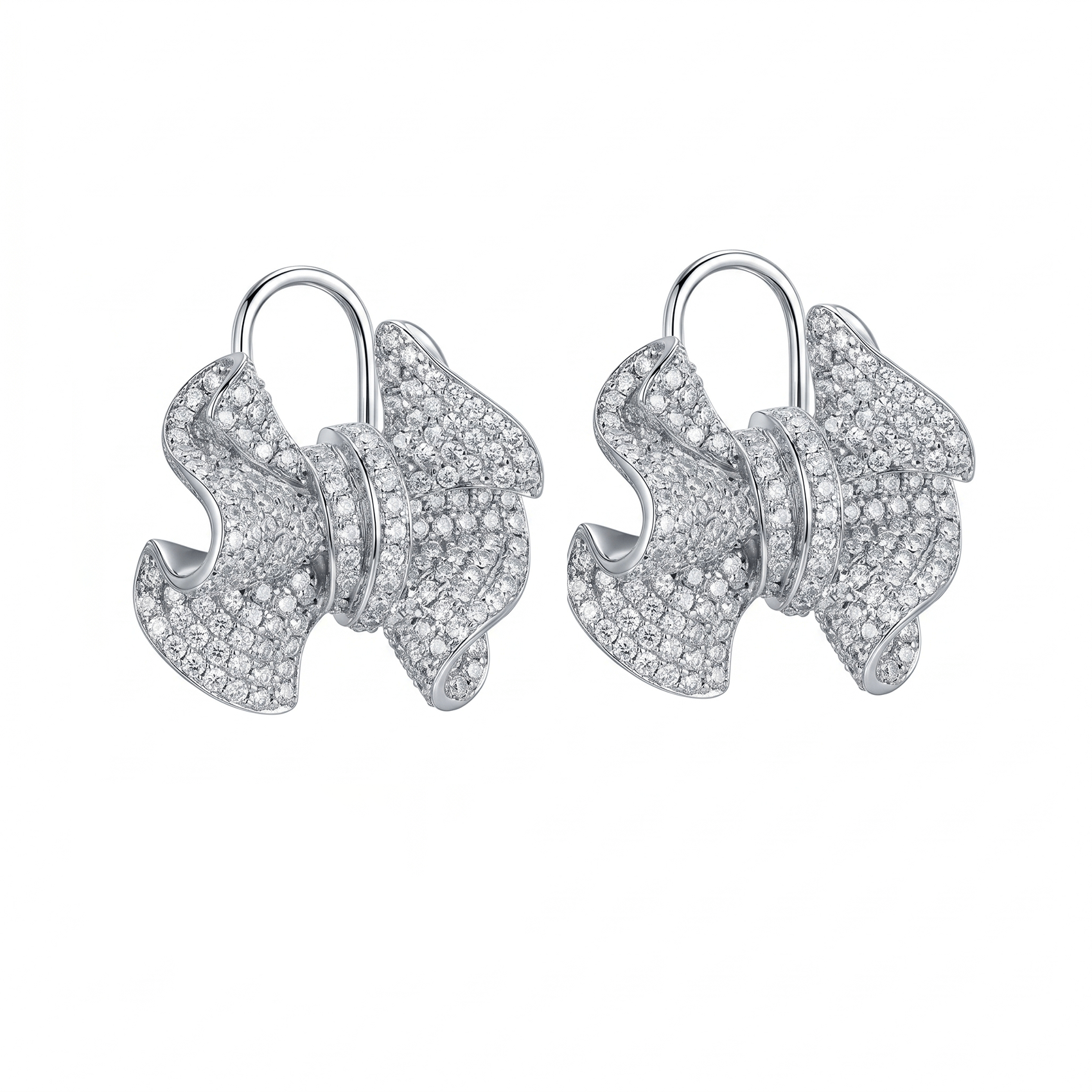 TEMU A Pair Of Women's Fashion Hoop Earrings, Elegant French Style, Copper Inlaid With Synthetic Zirconia, Suitable For Daily Wear, Couple Gifts, And