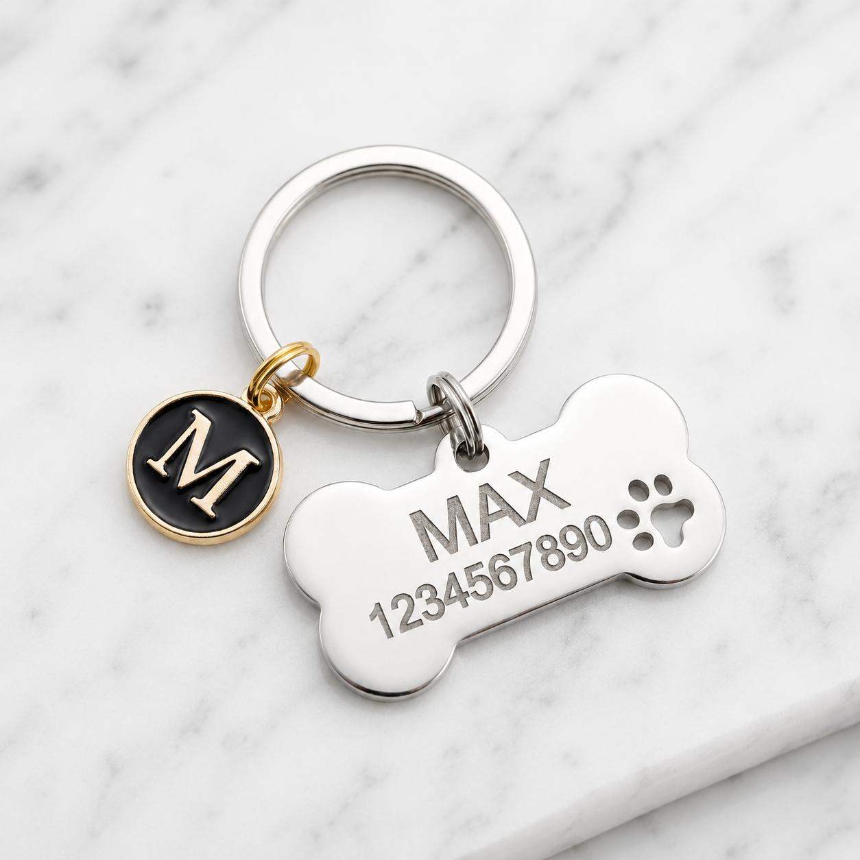 TEMU [customized]1pcs Custom Pet Anti-lost Tag, Dog Id Tag With Letter Pendant(), Laser-engraved Name And Phone Number, Pendant Accessory, Cat Collar