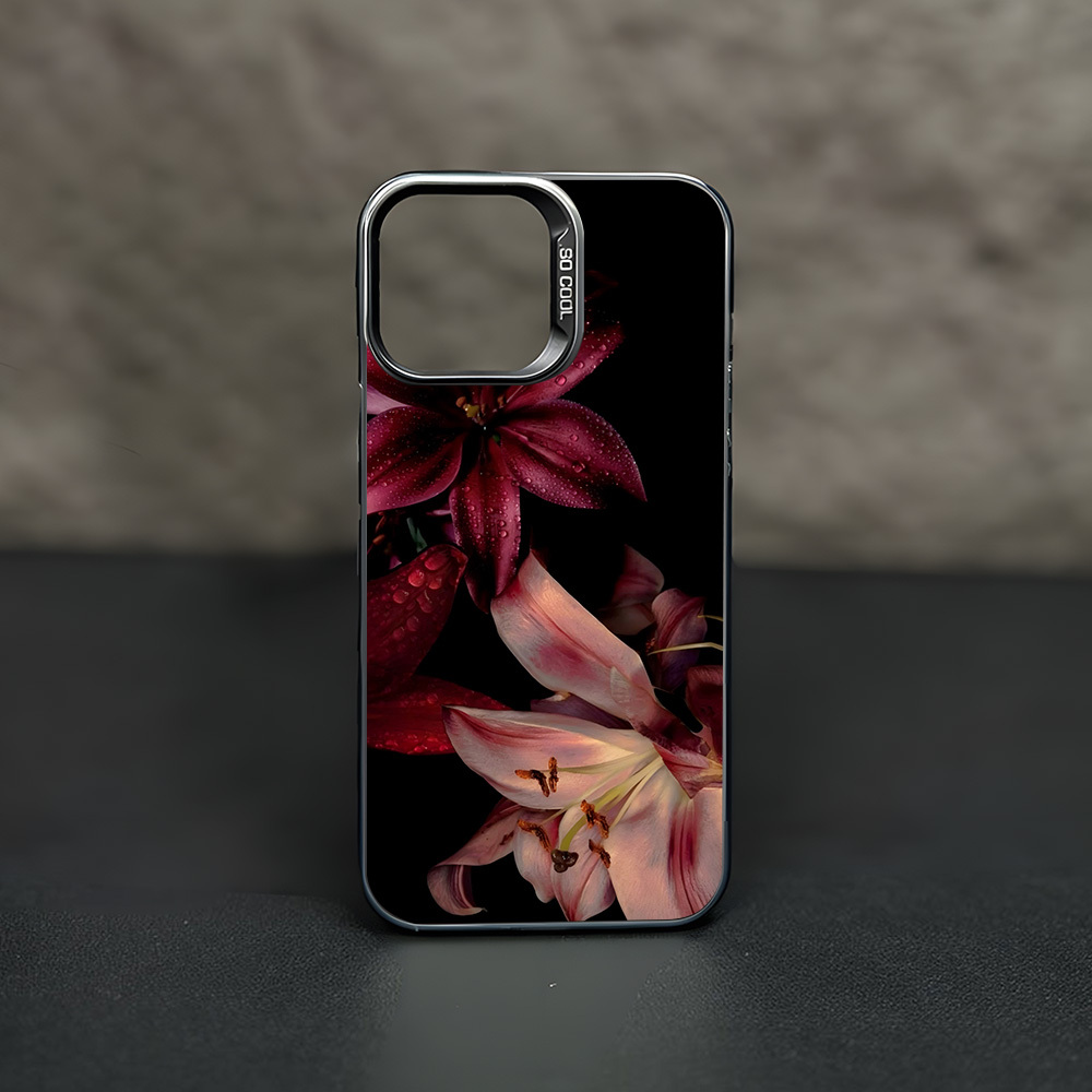 TEMU Phone Case - Black Background Easy Pattern, New Anti-slip Large Hole Anti-drop Phone Case, Fun Individual Exquisite, Trendy Men Women Holiday
