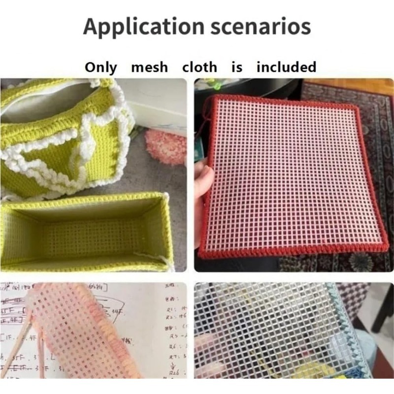 2pcs Plastic Mesh Canvas Sheets for Embroidery Crafting
