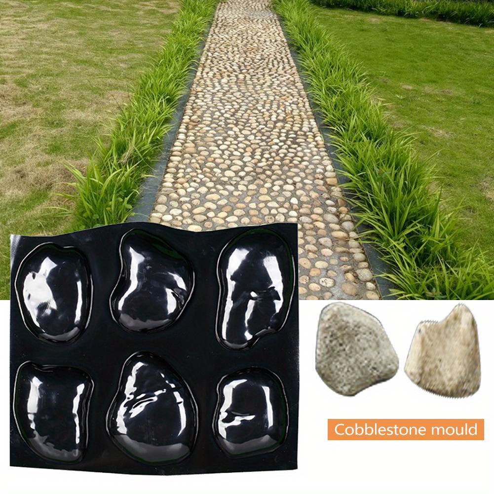 1pc Pebble Mold, Concrete Stone Mold, 6 Large Pebble Molds, Tray Steps For Decoration, Suitable For Courtyards, Gardens, Paving