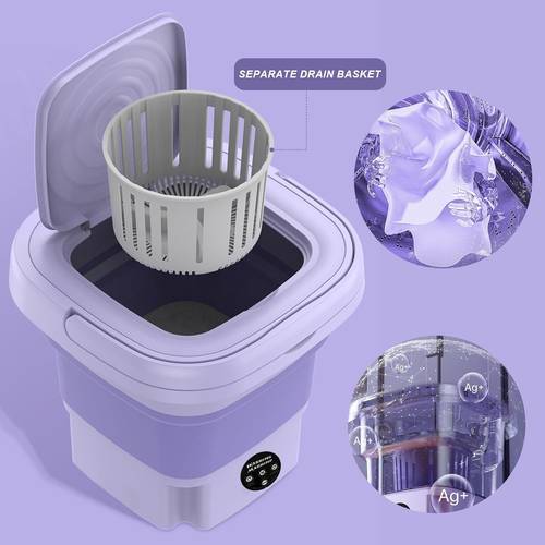 12l folding washing machine complete with adapter and drain hose portable washing machine press and hold for to start compact washing machine mini washing machine mini washer underwear washer simple washing machine