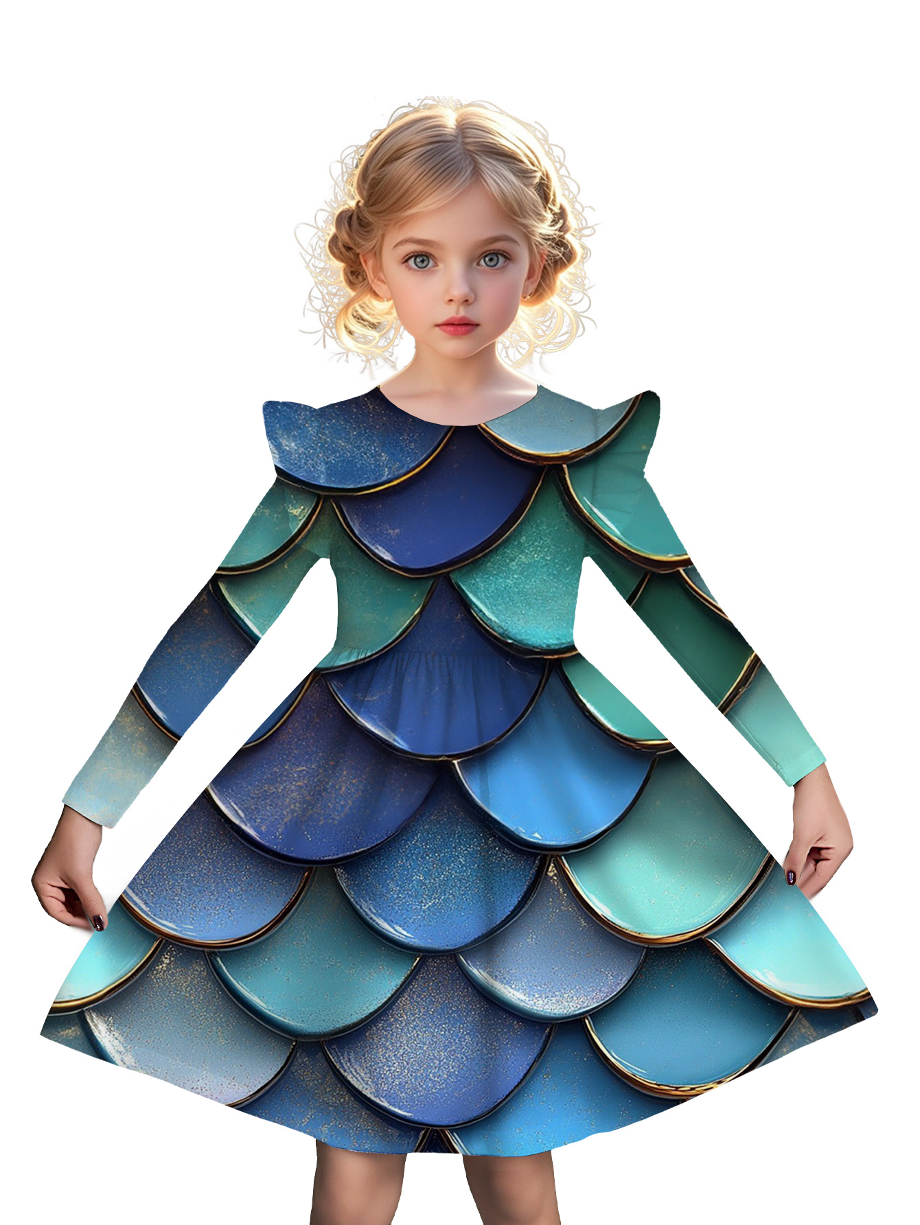 chinese dress ladies Storybook Magical Mermaid Princess size XS 3T-4T Dress Costume Toddler –  Archies Toys main image 1