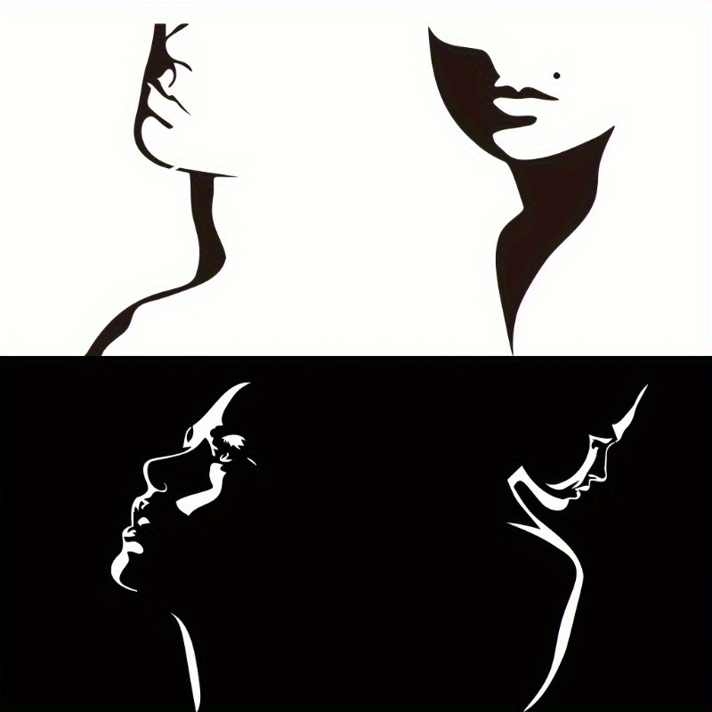 Image of 4pcs Facial Contour Template Set - Multifunctional Portrait Template, Modern , A4 Size--washable And Reusable, Suitable For Diy Crafts On Wood, Fabric, Paper, Walls, Canvas And Floors