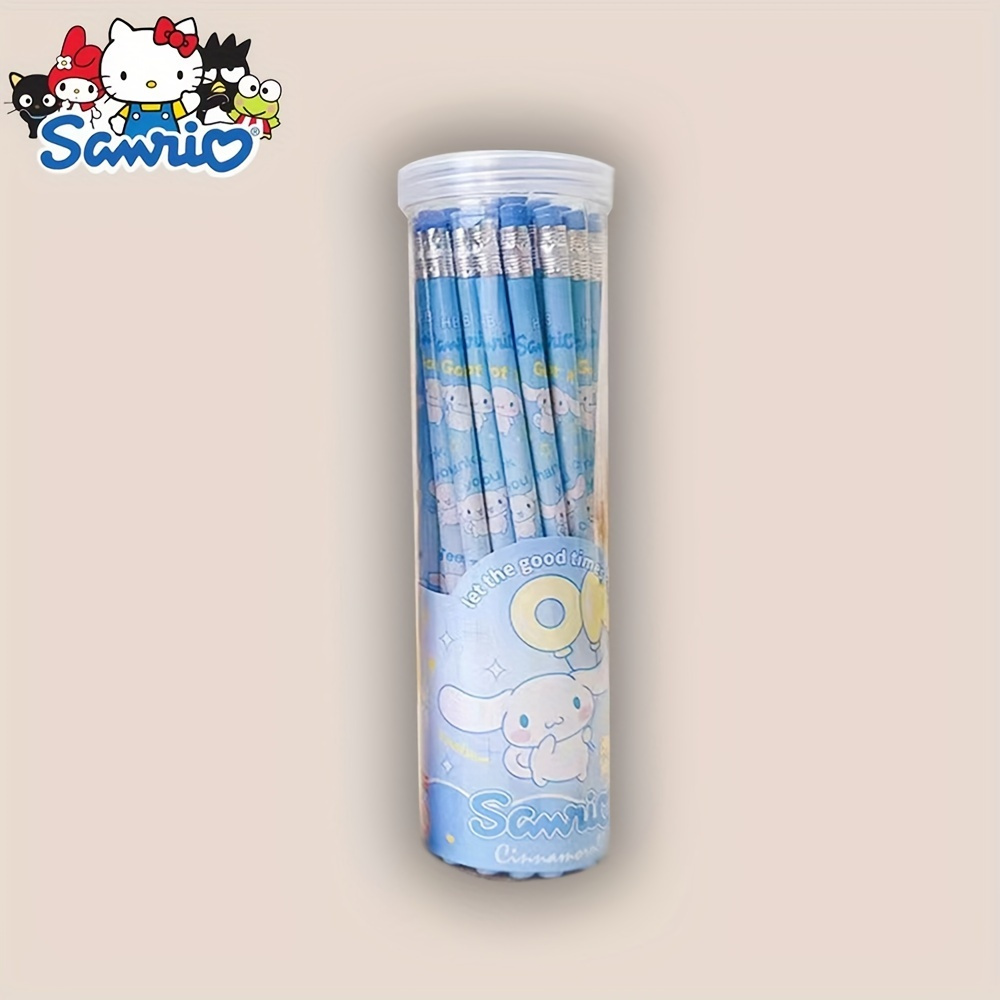 Image of 30pcs Licensed Cute Pencil Case- Cylindrical Smooth Hb Lead With Pastel Colors And Character Pen Caps- Suitable For School, Art