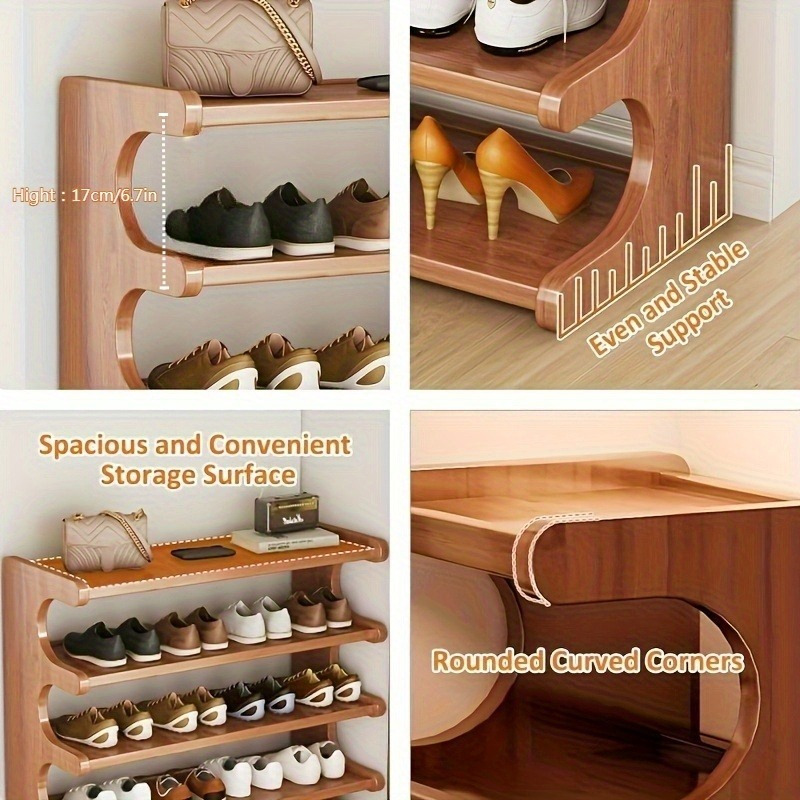 large capacity bamboo shoe rack multi tiered solid wood bamboo entryway organizer space saving storage for home dorm or doorway holds multiple shoes with super large capacity dorm storage solution freestanding shoe cabinet bamboo construction shoe storage organizer standing shelf details 5