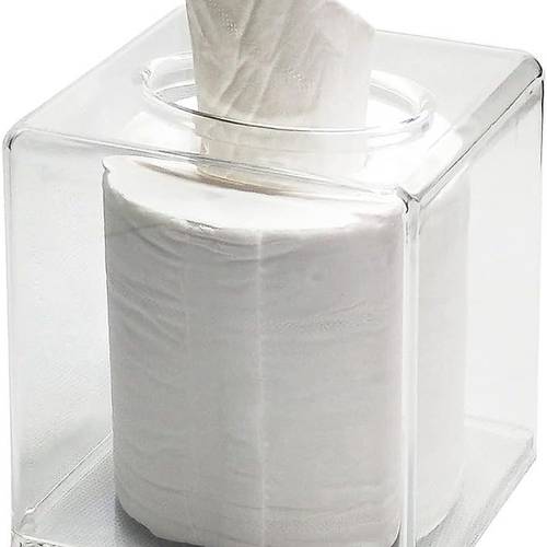 Square Clear Acrylic Tissue Box Covers, Big Bathroom Facial Napkin Box Holders, Table Clear Dryer Sheet Dispenser for Bathroom, Kitchen and Cars
