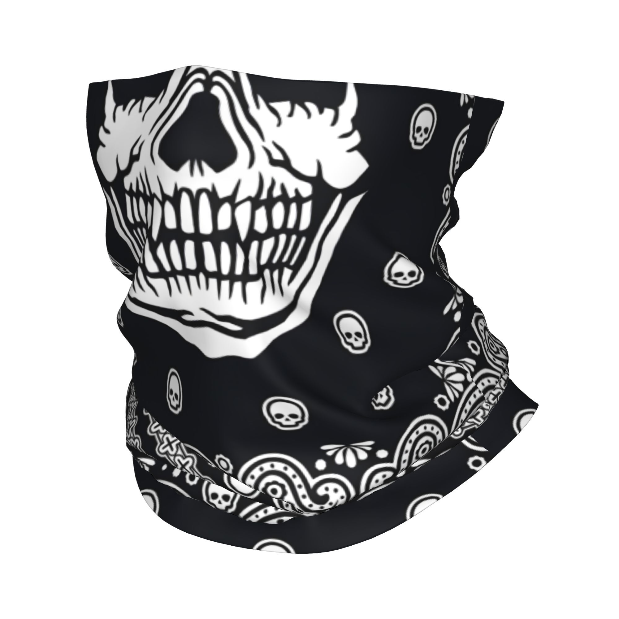 TEMU 2d Print Design Skull Bandana Neck Scarf Multi-use Headwear Fishing Accessory For Men And Women Face Cover