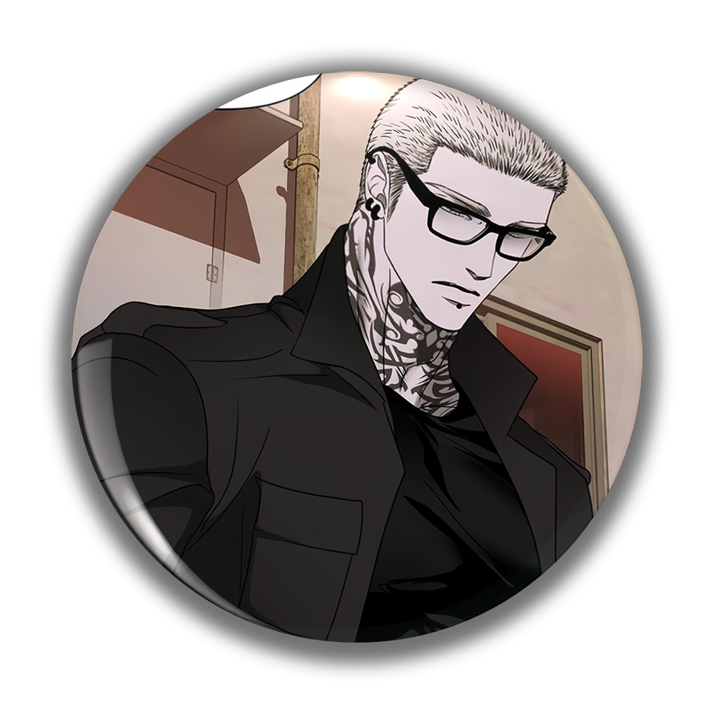 TEMU Trendy Style, Latest Design - Men's Fashionable Brooch/pin - Anime Cartoon Round Badge - Unisex - Suitable As A Fun Gift For Family, , - Perfect