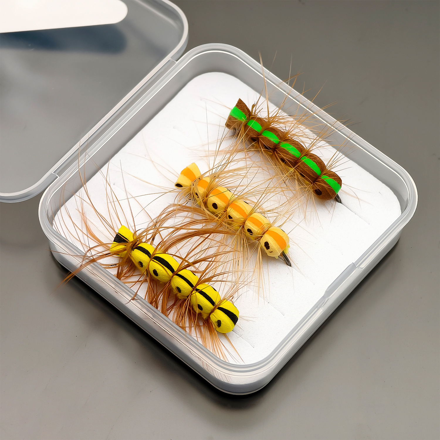 Anfs 3pcs Hand Made Dry Fly Fishing Flies-fly Baits With Box, Amazing Gift For Angler