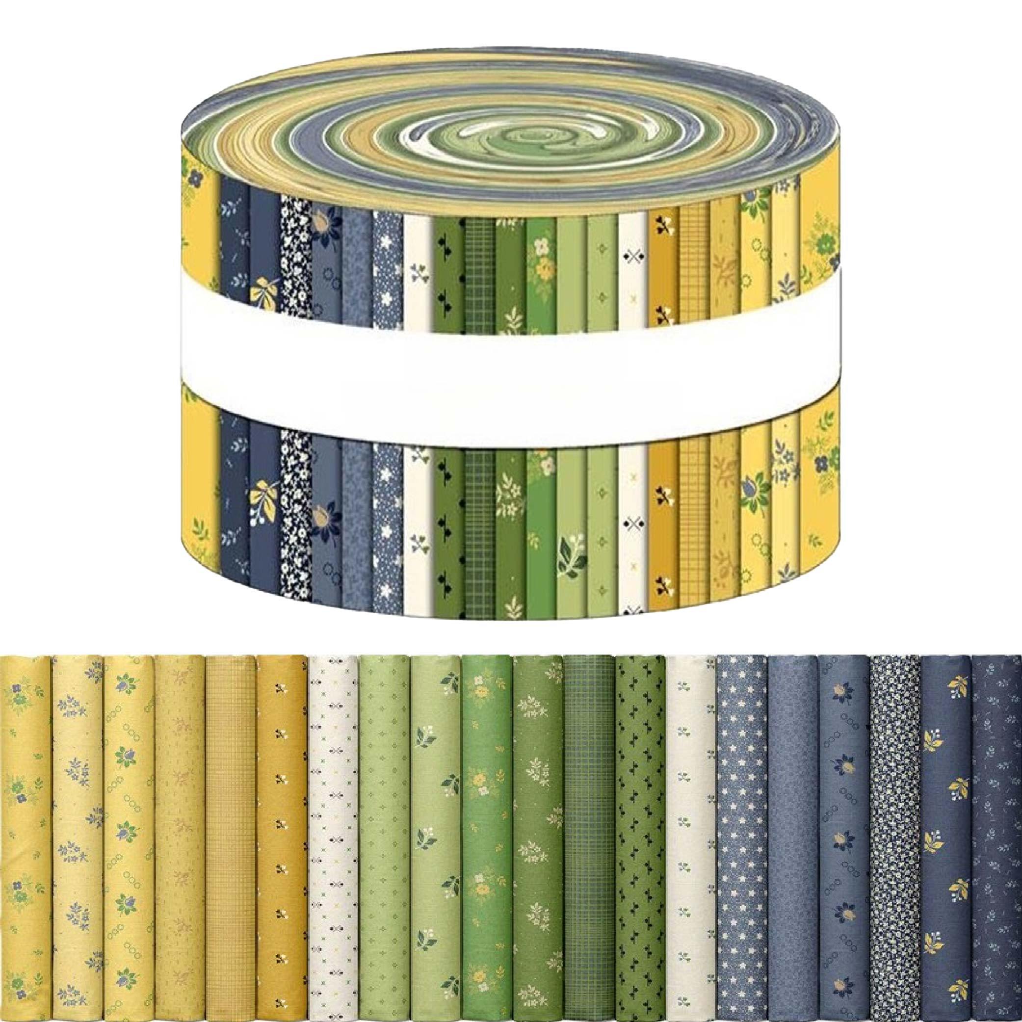 Image of 40pcs Of 6.5 X 50cm (2.55 X 19.7in) Spring-colored Quilted Fabric, Diy Craft Materials, Featuring A Set With Patterns, Pre-cut Diy Doll Clothing And Sewing Supplies For Enthusiasts.
