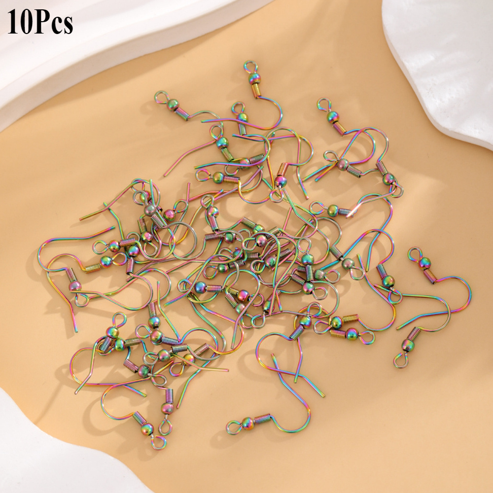 TEMU 10pcs/Bolsa Accesorios de Pendientes Decorativos con Gancho para Oreja Coloridos DIY