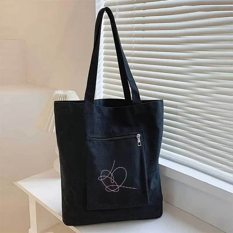 Image of Women's Large Capacity Heart Print Tote Bag Compatible For Valentine's Day - Stylish Casual Handbag With Zipper Closure & Shoulder Strap, Spacious Travel, & Shopping Bag, Gift For Her (heart Patterns)
