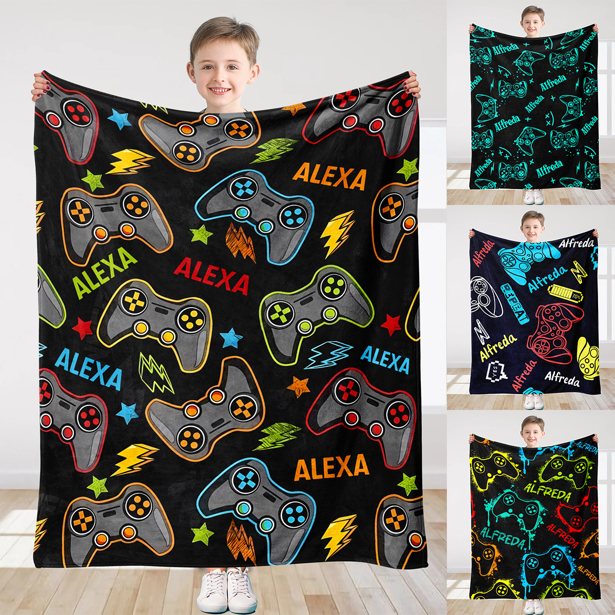 

1pc Customizable Blanket For Boys And - Personalized For Bed Or Sofa - For And Christmas Gifts