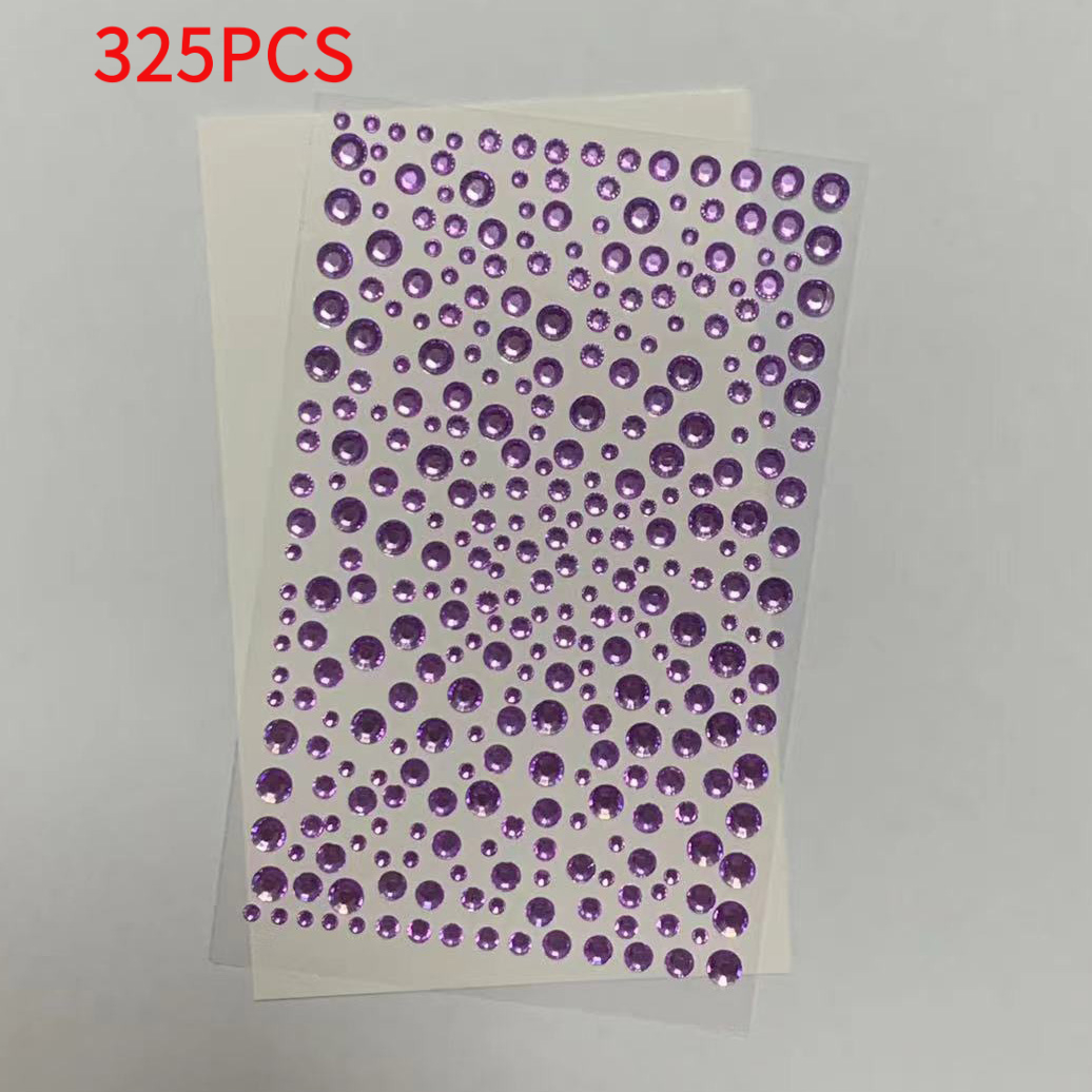 TEMU 325 pz Adesivi con Strass 3D Viola, Adesivi Circolari e a di Lacrima Multimisura, Utilizzati per , Capelli, Corpo, Unghie - Trucco Fai da Te per