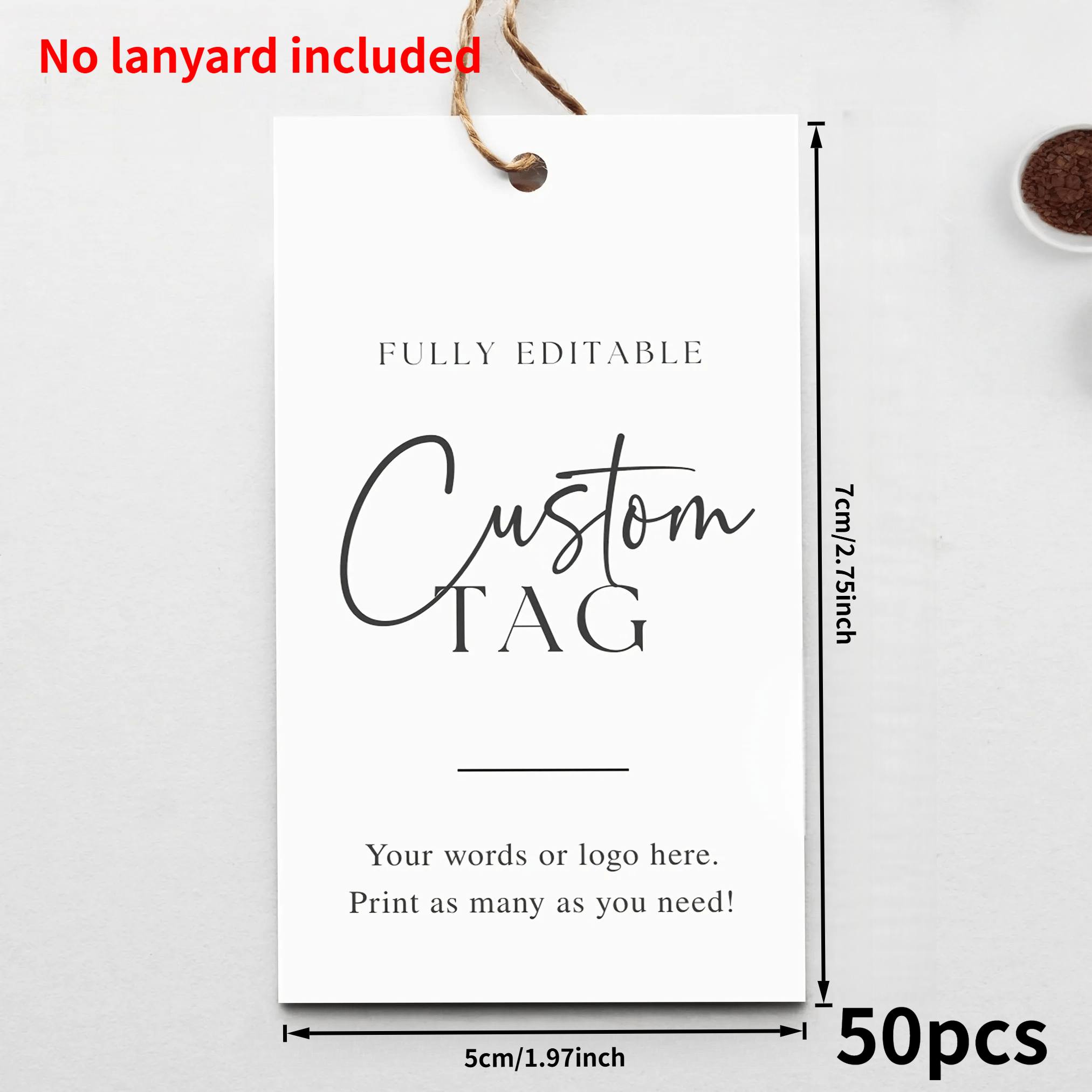 TEMU 5x7cm Custom Personalized Rectangular Paper Tag With Personalized Design. Suitable For Clothing, Handmade Crafts, And Gift Boxes. Rectangular