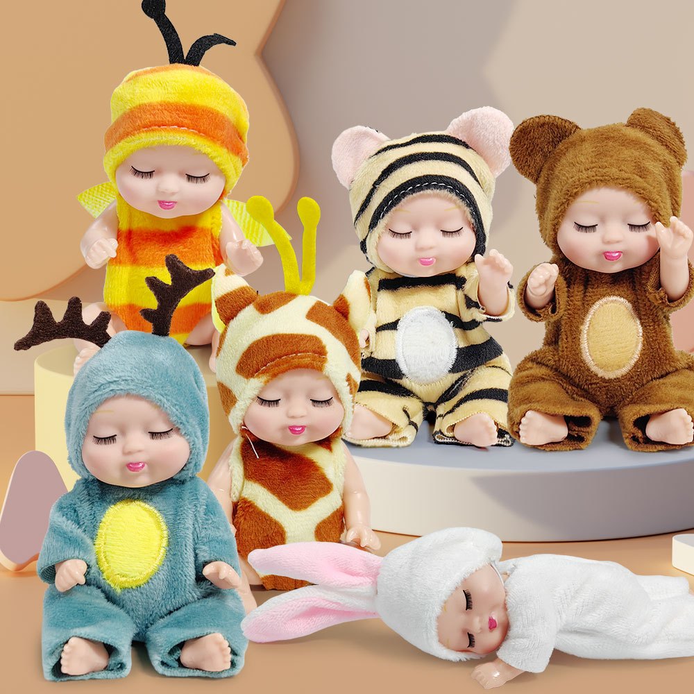 Mini Sleeping Doll Toy Set with 6 Styles