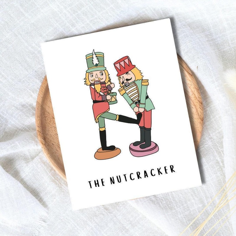 TEMU 1pc Nutcracker Christmas Cards - Fun Holiday Cards