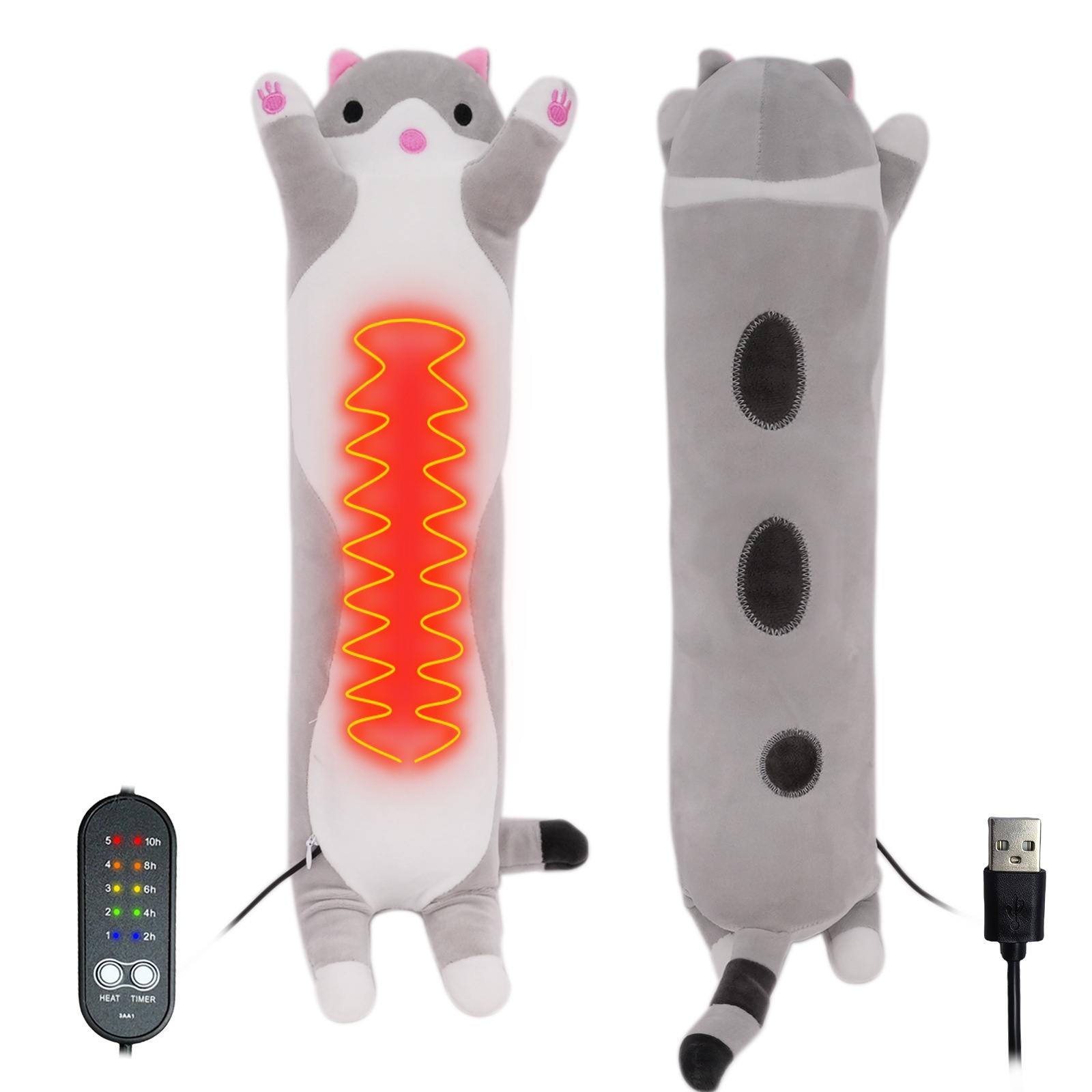 TEMU Usb-powered Heated Plush Pillow - A Portable Personal Warmer Suitable For Home, Office, Dormitory, And Outdoor Use | Soft Microfiber Heating Pad