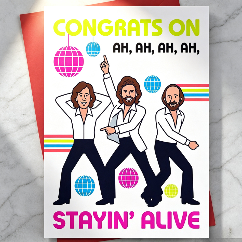 TEMU Funny Birthday Cards Suitable For Men And Women; Retro 1970s Music-themed Humorous Greeting Cards With Red Envelopes—a Unique And Funny Birthday