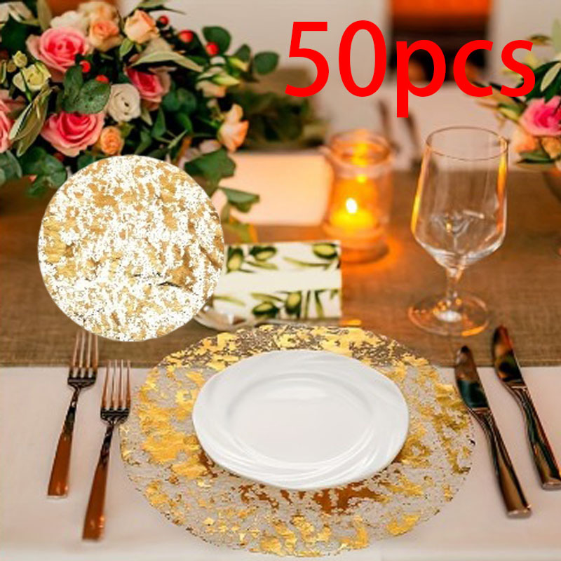 

50pcs Table Set, Metal Round Table , Table , Suitable For Christmas, , , Decoration