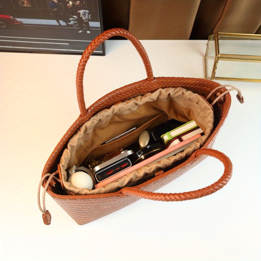 Coffee Brown Large Tote Bag styled 10