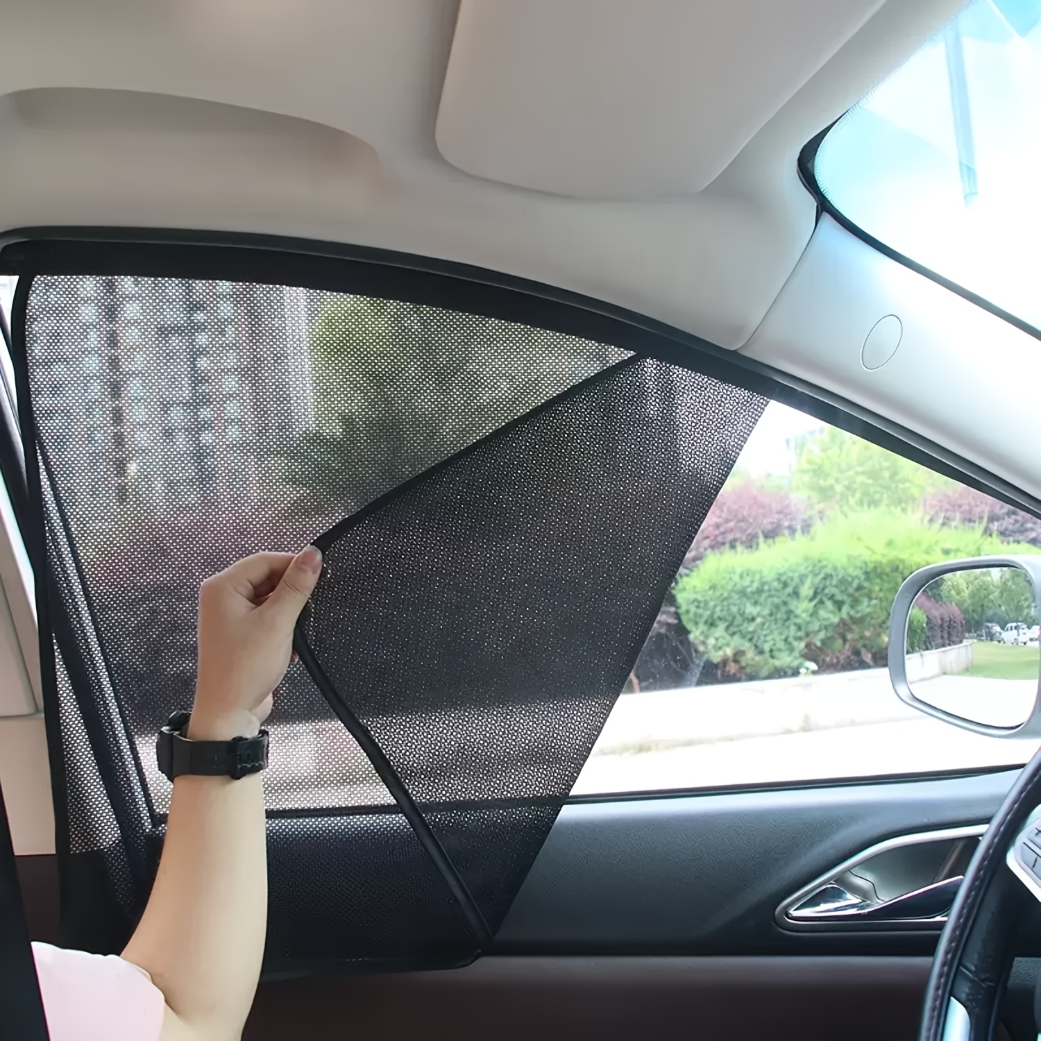 4pcs Magnetic Car Window Sunshades, Featuring Protective And Privacy Screens - Heavy-Duty Mesh Front/Rear Covers, Easy to Install/Remove, Suitable for All Vehicles, Trucks, Suvs - Heat Insulation And Glare Reduction solely for Parking Use