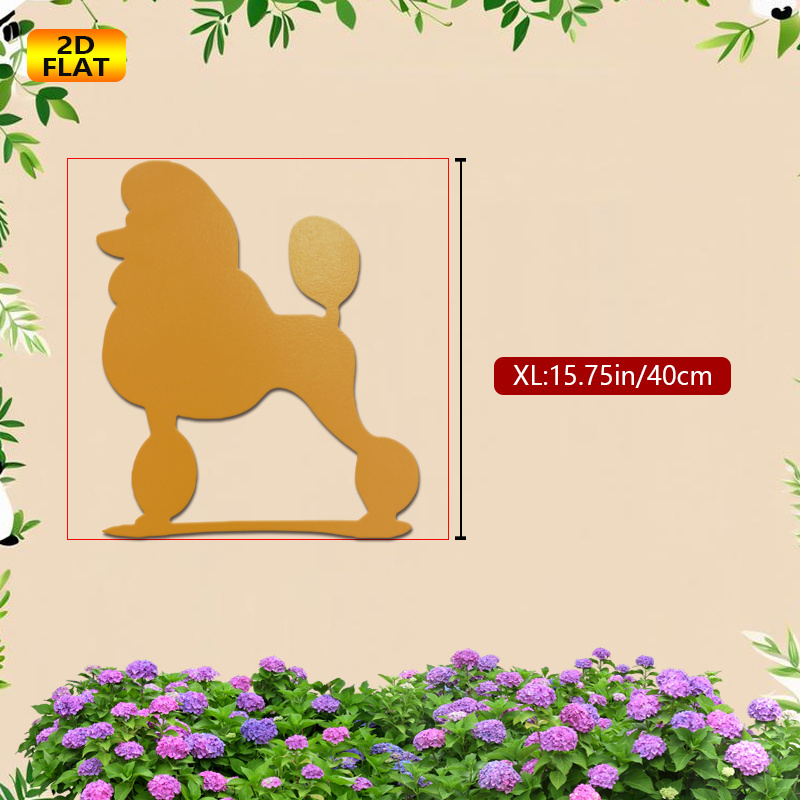 TEMU 2d Flat, 1pc Metal Art 15.75-inch 2d Flat, Poodle Metal Wall Decor â Poodle Silhouette, Modern Metal Decoration, Suitable For Indoor/outdoor