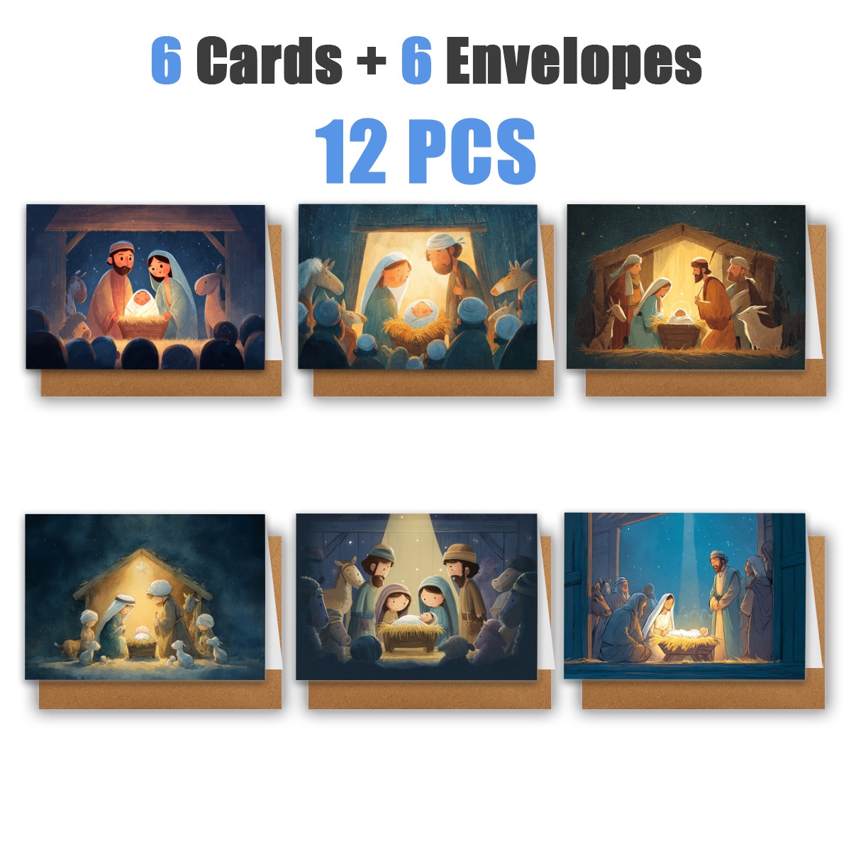 TEMU 1 juego/ 12 piezas/ 24 piezas Tarjetas de Felicitación de la del de Navidad | con Sobres, Tarjetas de Felicitación | Perfectas para ,