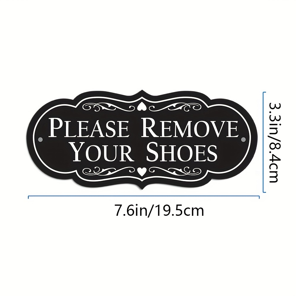 TEMU 2d Flat, Allowed Sign Suitable For Houses - Self-adhesive Retro Entryway Door Decoration With Pre-drilled Holes, Durable Acrylic Plastic Shoe