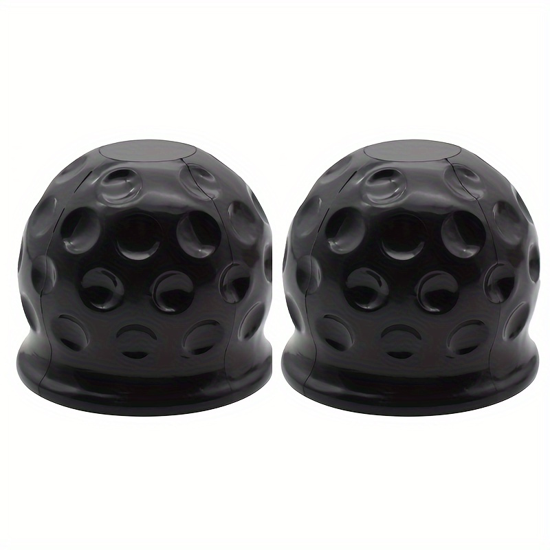 Image of 2pcs Towing Ball Covers - Durable Plastic Protective Covers For Rv & Trailer Hitch Balls, Fit For Vehicles, Design, Vehicle Accessory, , Sturdy Construction