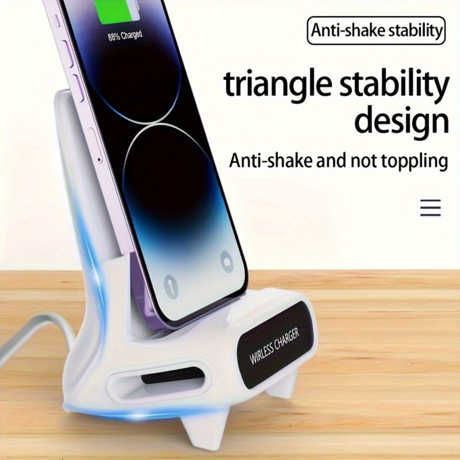 

Lipstick Abs Wireless Charging Mobile Phone Holder With Amplifier, Universal 15w Fast Charging Base With Magnetic , Non-waterproof Desktop Accessories Are Suitable For All Smartphones.