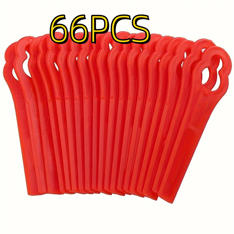 Image of 66pcs Replacement Blade Set Suitable For Models Of Cordless Lawn Mowers, Featuring Red Plastic To Durability And Reliable Cutting Performance