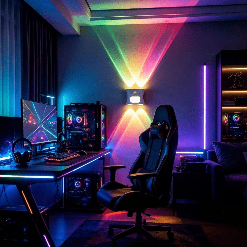 Image of 16-color Rgb Wall Lamp | Smart Sensor Night Light | Magnetic Installation, Remote Control, Usb Charging, Ideal For Bedroom, Living Room, & Bedside Decoration