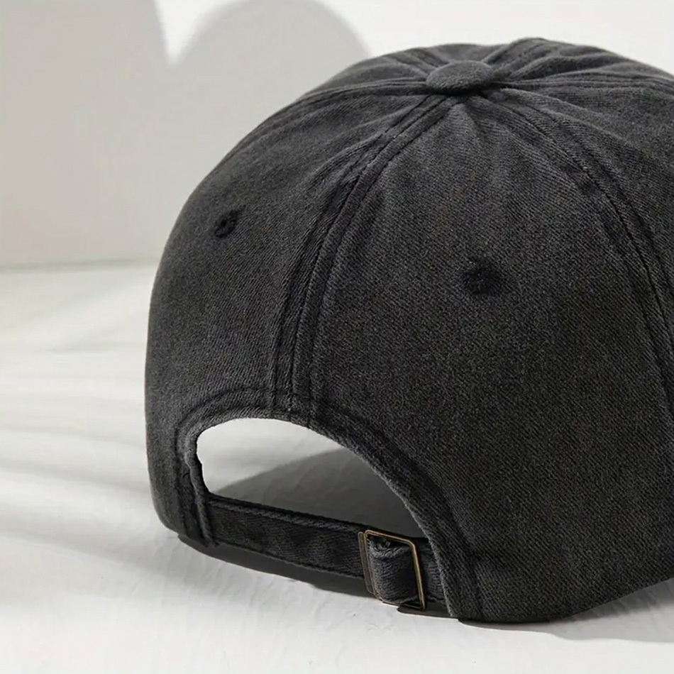 做旧复古棒球帽，磨损文字叛逆标语，街头文化，可调节、轻便、遮阳帽 商品详情 4