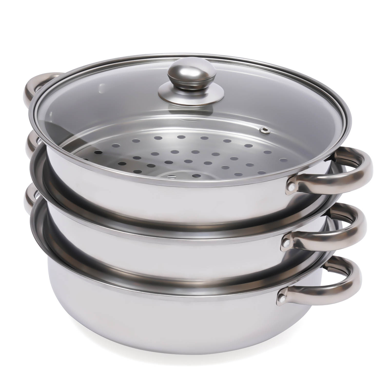 12. 8-inch 3-layer Stainless Steel Steamer Pot. Stainless Steel Steamer Pot. Cooking Stainless Steel Steamer Pot. With A Lid. Suitable For Cooking Vegetables, Soups, Sauces, And Other Foods.
