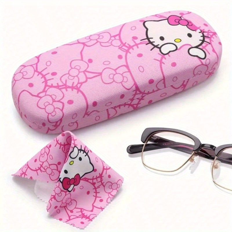 2pcs glasses case set cleaning cloth cute Temu Denmark
