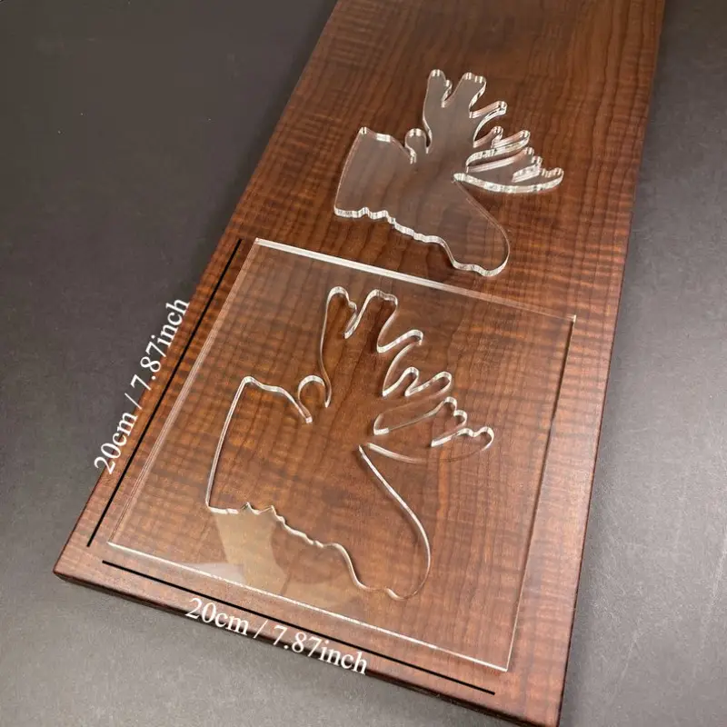 Deer Inlay Router Template - Clear Acrylic Woodworking Template - Jeff Deer Inlay Router Template - Clear Acrylic Woodworking Template - Jeff
