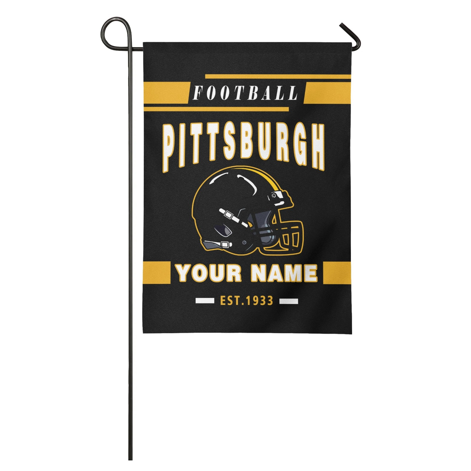 

Custom Pittsburgh Garden Flag - Personalized Name, Double-sided, Polyester, 18"x12" - Ideal For Fans & Outdoor Decoration, Gift, Fan Decoration