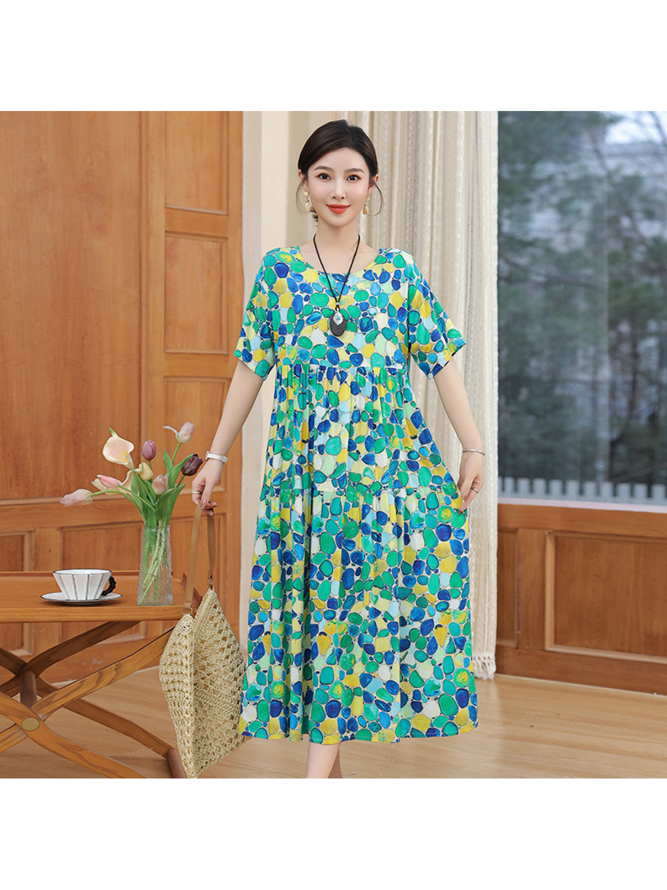 knee length dresses for ladies Summer Dresses for Mature Ladies – Whisper Mint main image 0