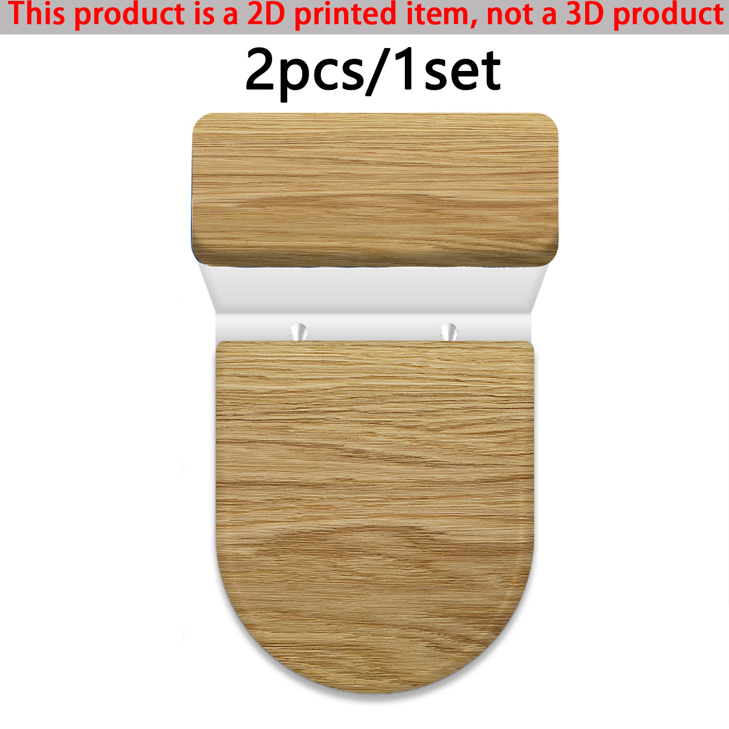 TEMU Ensemble 1 pièce : Housse de chasse d'eau et abattant de WC imprimés à motif grain de bois marron horizontal en matériau naturel, Housse de