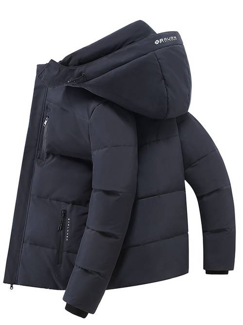 mens short thick winter down jacket with down hooded zippered coat for casual outdoor for skiing snowboarding northern europe france regular fit hand washable